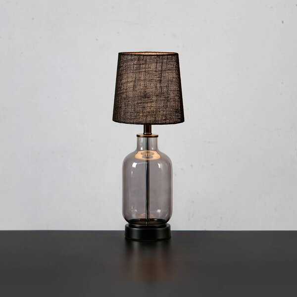 Stolná lampa Costero, dymovo sivá/čierna, 43 cm