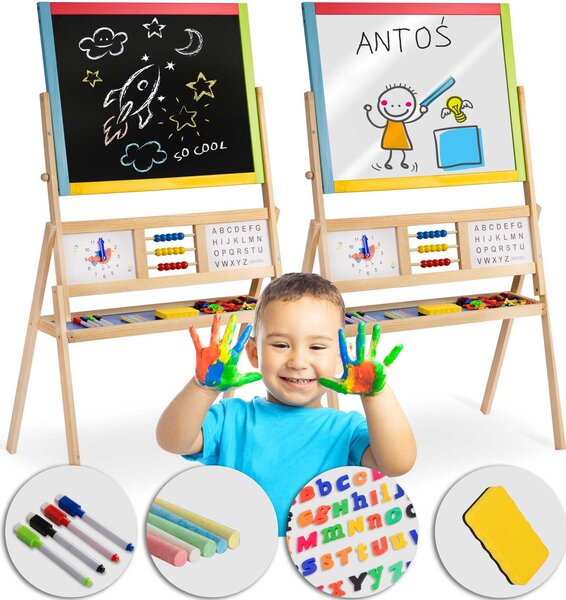 Ricokids veľká magnetická tabuľa s hodinami - viacfarebná
