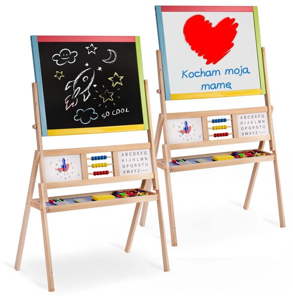 Ricokids veľká magnetická tabuľa s hodinami - viacfarebná