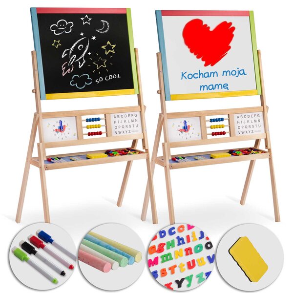 Ricokids veľká magnetická tabuľa s hodinami - viacfarebná