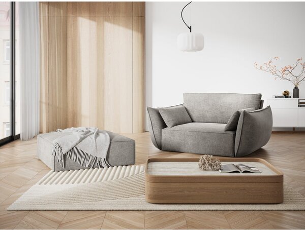 Svetlosivá ženilková podnožka Vanda – Mazzini Sofas