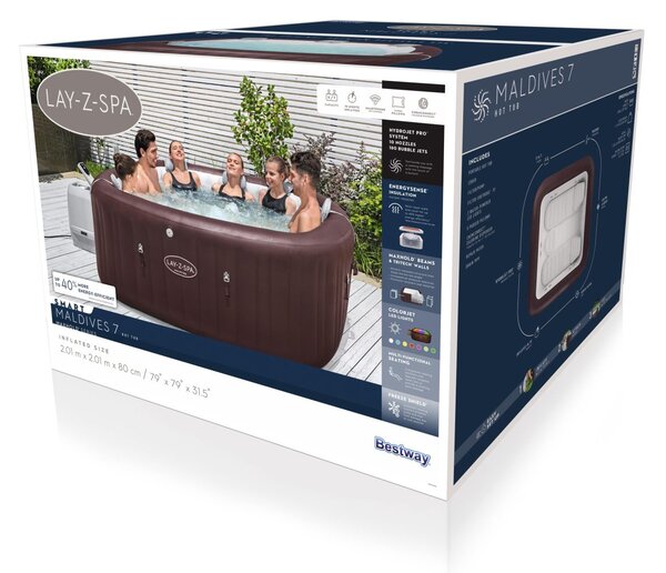 Lay-Z-Spa Maldives SMART HydroJet PRO Jacuzzi BESTWAY 6001U