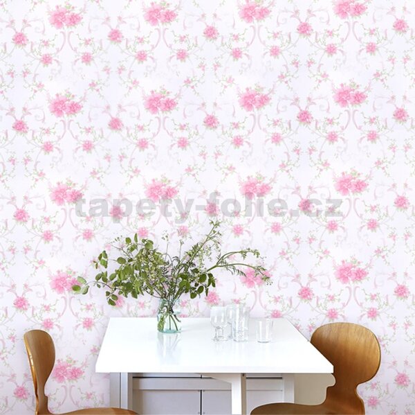 Samolepiace tapety 45 cm x 10 m IMPOL TRADE 9111 ružové kvetinky Samolepiace tapety