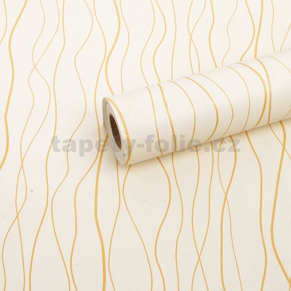 Samolepiace tapety 45 cm x 10 m IMPOL TRADE 9146 vlnovky na krémovom podklade Samolepiace tapety