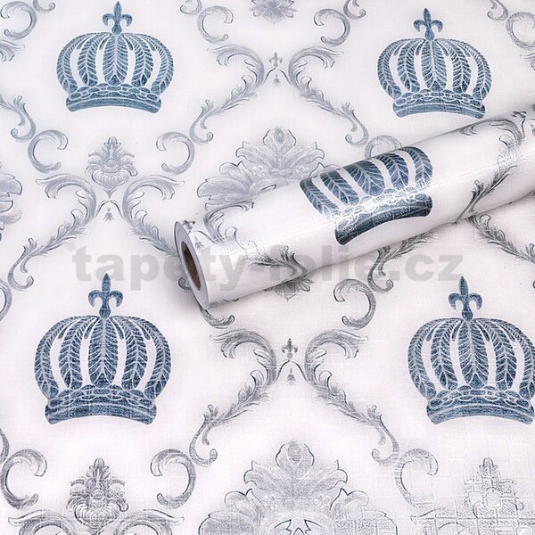 Samolepiace tapety 45 cm x 10 m IMPOL TRADE 9128 zámocký vzor s korunami Samolepiace tapety