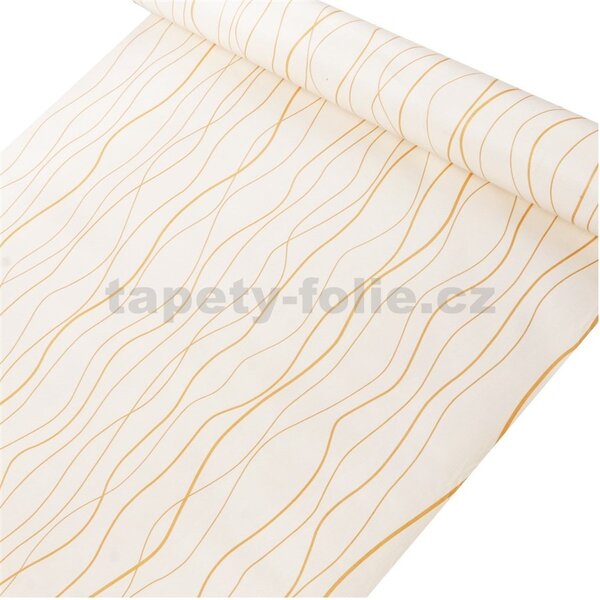 Samolepiace tapety 45 cm x 10 m IMPOL TRADE 9146 vlnovky na krémovom podklade Samolepiace tapety