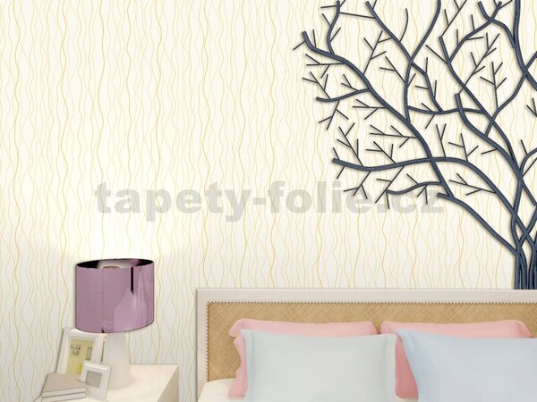 Samolepiace tapety 45 cm x 10 m IMPOL TRADE 9146 vlnovky na krémovom podklade Samolepiace tapety
