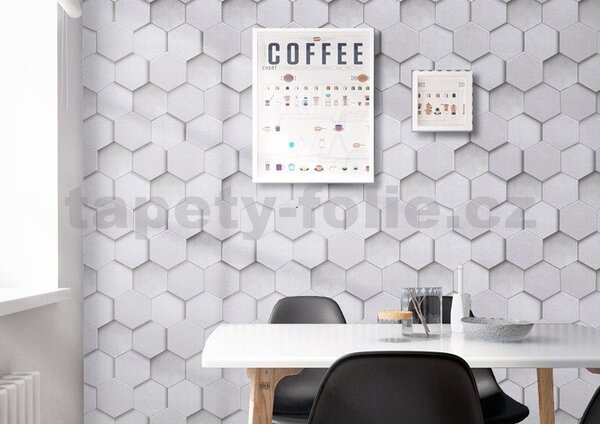 Samolepiace tapety 45 cm x 10 m IMPOL TRADE 9171 hexagony Samolepiace tapety