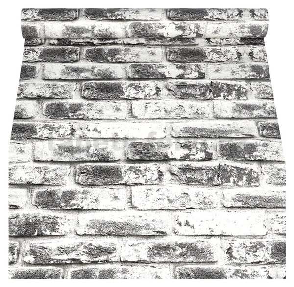 Samolepiace tapety 45 cm x 10 m IMPOL TRADE 9285 tehla sivo-biela Samolepiace tapety