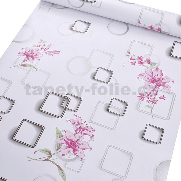 Samolepiace tapety 45 cm x 10 m IMPOL TRADE 9413 kvety s rámčekmi Samolepiace tapety