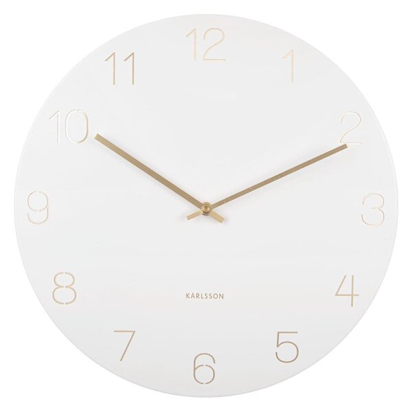 KARLSSON Nástenné hodiny Charm – biela ∅ 40 × 3,5 cm