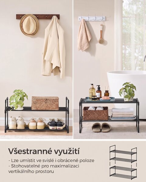 SONGMICS Botník Clarna 68 cm čierny