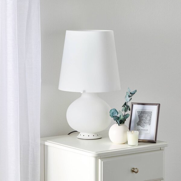 Fontana Arte – stolná lampa 53 cm, Biela / opálová, Spálňa, Sklo, Dizajn, Stojacie svietidlo