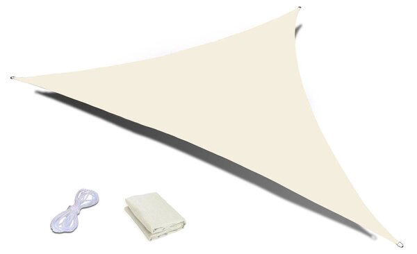 Trojuholníková tieniaca plachta/ tienidlo 3x3x3 m, béžová