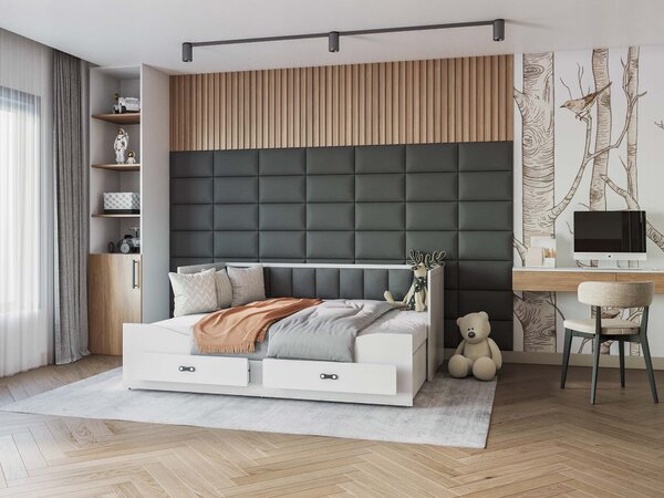 Detská rozkladacia posteľ Hermes 80x200 s matracmi - sivá