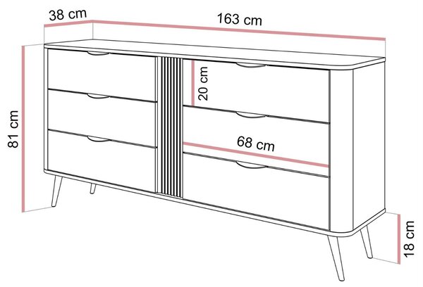 KOMODA VALMONT 6S DUB DUNIN 163 cm