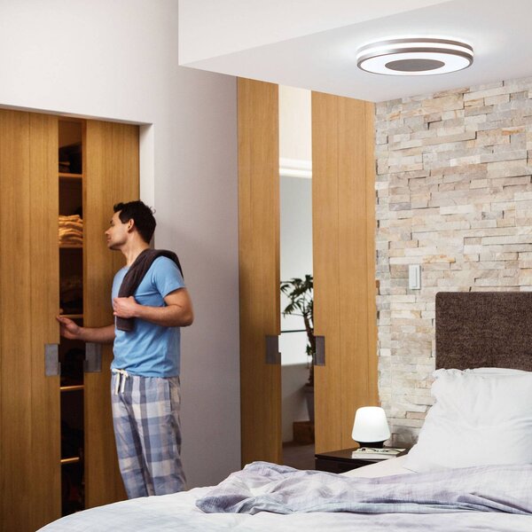 Philips Hue White Ambiance Being svietidlo hliník, Hliník / sivá / zinok, Obývacia izba / jedáleň, Hliník, Moderný, Závesné svietidlo