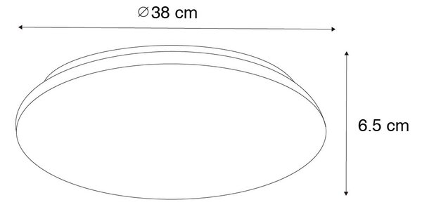 Inteligentné stropné svietidlo biele 38 cm hviezdicový efekt vrátane LED s diaľkovým ovládaním - Extrema