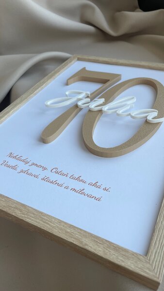 3D Obraz na Jubileum s Menom a Číslom | Personalizovaný Darček