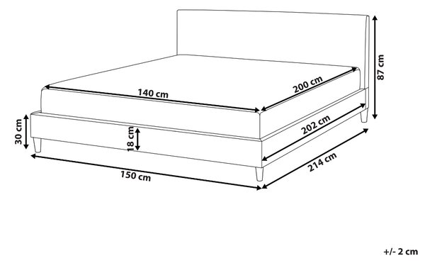Posteľ hnedá čalúnená imitácia kože 140 x 200 cm rám postele s roštom moderný dizajn