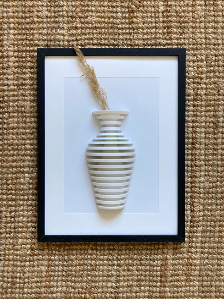 Moderný 3D obraz vázy – reliéfna dekorácia na stenu 20 × 30 cm