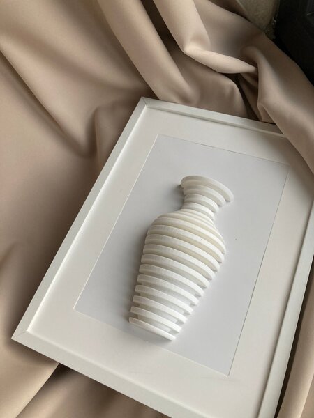 Moderný 3D obraz vázy – reliéfna dekorácia na stenu 20 × 30 cm