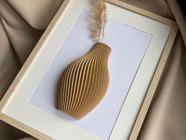 3D obraz Váza s rebrovaným vzorom | 20×30 cm dekorácia do obývačky