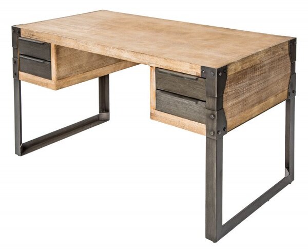 (3659) FACTORY písací stôl akáciový teak sivý 135 cm