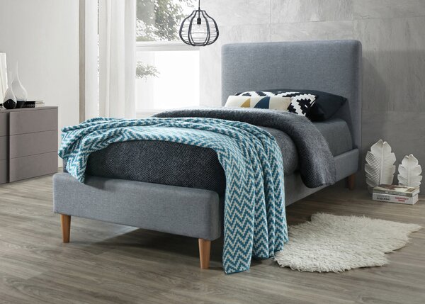 Sivá jednolôžková posteľ ACOMA 90 x 200 cm Matrac: Bez matraca