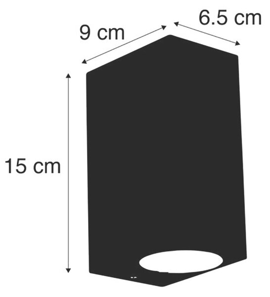 Inteligentná nástenná lampa tmavosivá IP44 vrátane 2 Wifi GU10 - Baleno