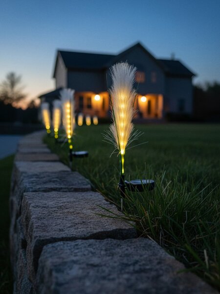Sinsay - Solárna LED lampa v tvare pampovej trávy - biela