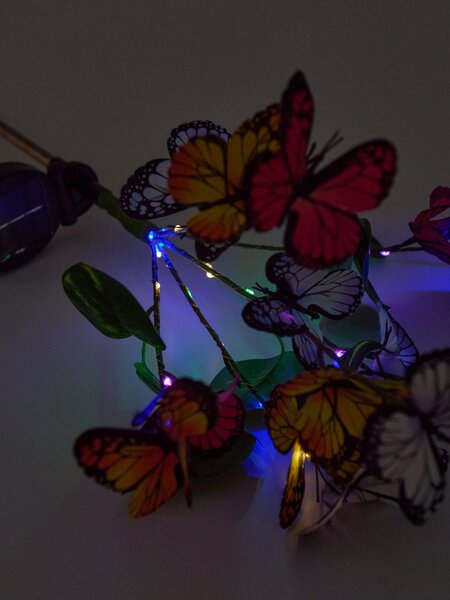 Sinsay - Solárna záhradná lampa v tvare kvetov a motýľov - viacfarebná
