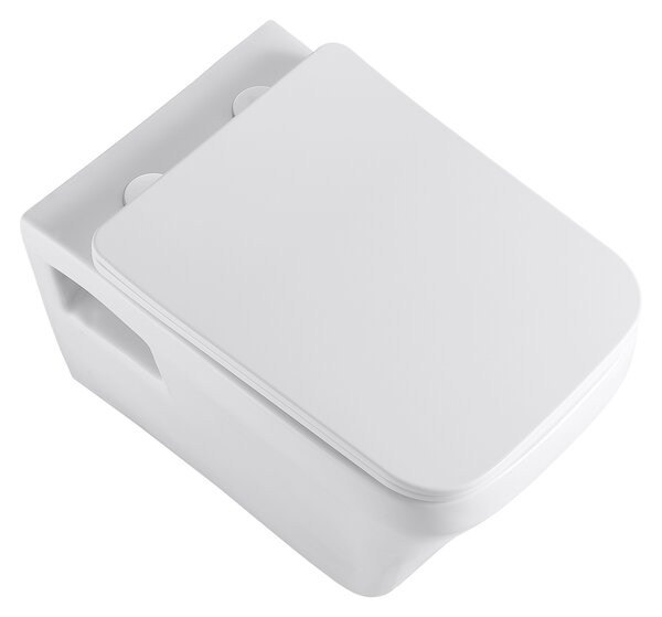 CERANO - závesné WC Dante, Rimless + sedadlo Slim/SoftClose - biela lesklá - 54x36 cm