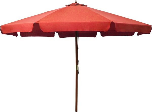 Maison Exclusive - Slnečník s dreveným stožiarom 330 cm terakota