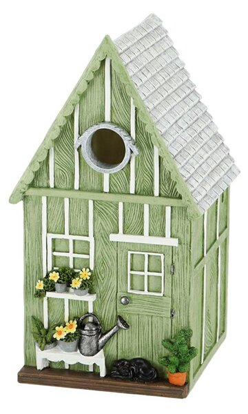 Vtáčia búdka House, 25x14x13,5 cm, polyresin, zelená