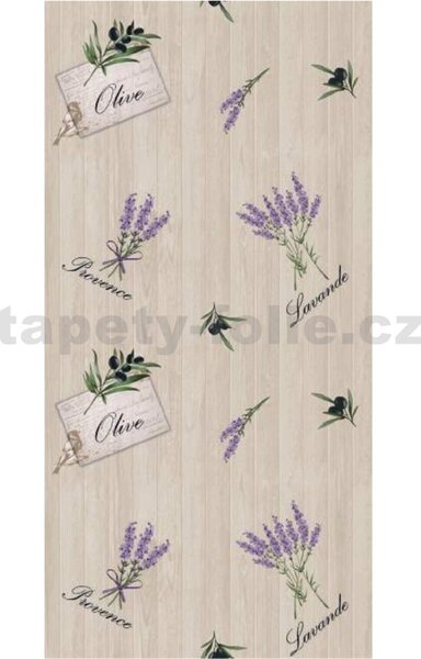 Obrus PVC 129B, metráž, 20 m x 140 cm, provence, levanduľe , olivy, IMPOL TRADE