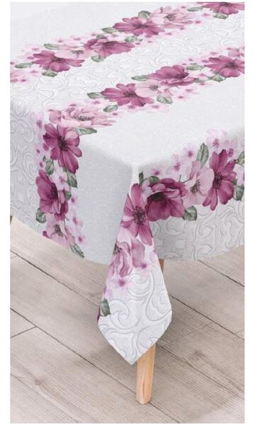 Obrus PVC 99B, návin 20 m x 140 cm, ružové kvety s ornamentami, IMPOL TRADE