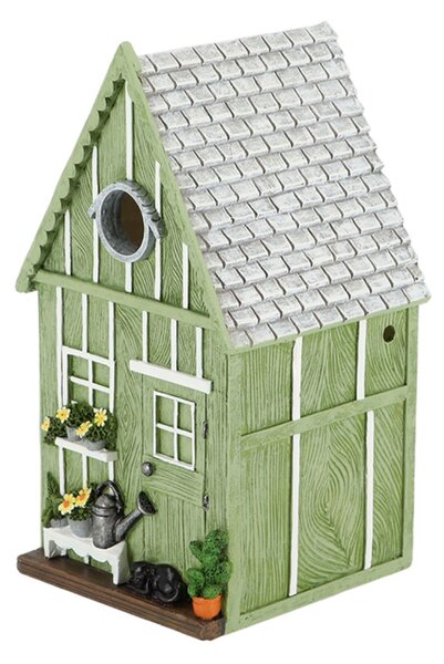 Vtáčia búdka House, 25x14x13,5 cm, polyresin, zelená