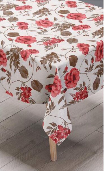 Obrus PVC 7A, metráž, 20 m x 140 cm, ruže červené s lístkami, IMPOL TRADE