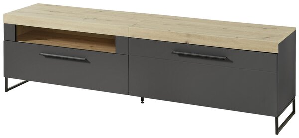 SKRINKA POD TV, grafitová, farba duba, 192/55/44 cm Livetastic - Online Only obývacie izby, Online Only