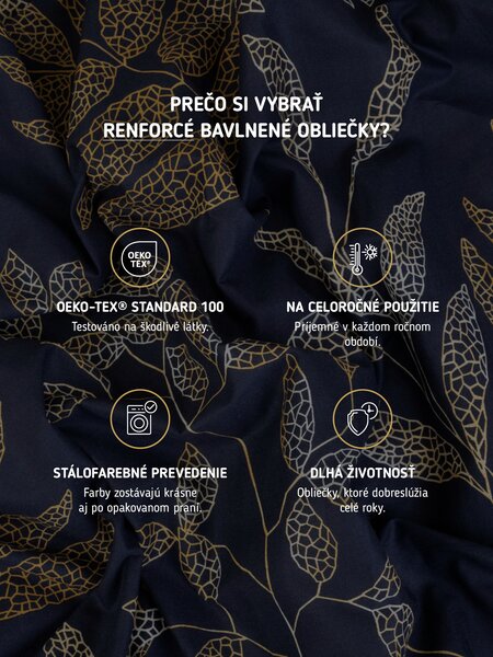 Bavlnené obliečky Renforcé – Gabriela tmavo modré