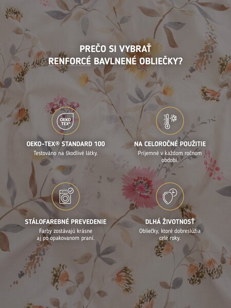 Predĺžené bavlnené obliečky Renforcé - Mariola