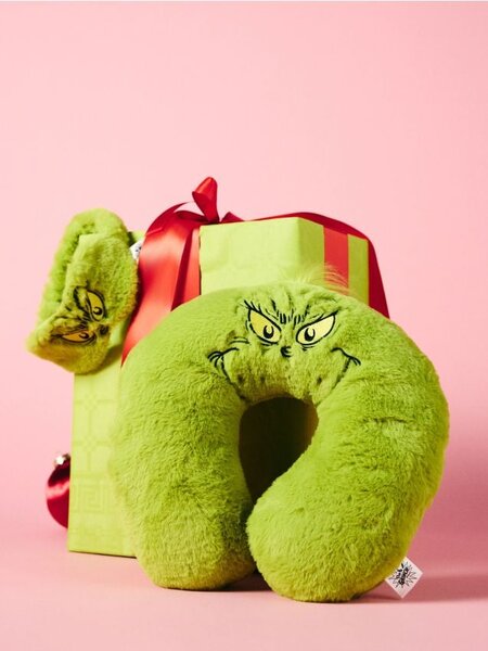 Sinsay - Cestovný vankúš a maska na oči Grinch - žlto-zelená