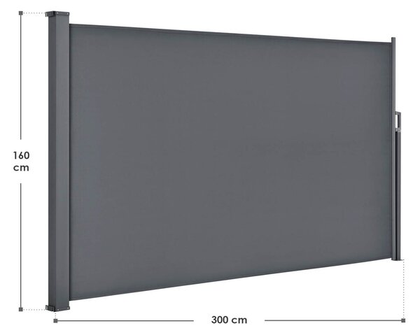 Bočná markíza Dubaj 300 x 160 cm - antracit