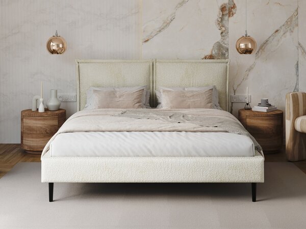 Čalúnená jednolôžková posteľ Avena 120x200 - krémová