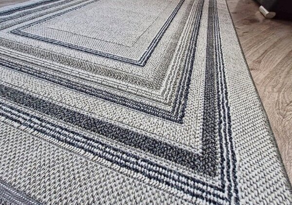 HU Sivo-béžový moderný koberec Boho 872-S so vzorom obdĺžnikov Rozmer: 60x100 cm
