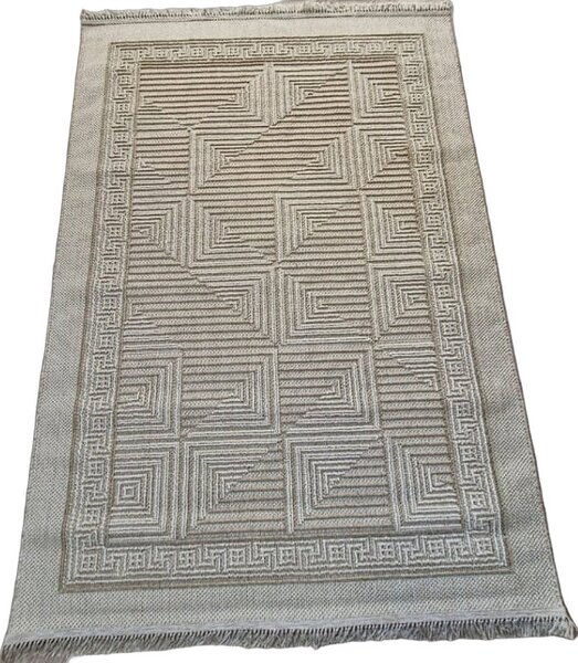 HU Béžový moderný koberec Boho 874-B so vzorom kociek Rozmer: 60x100 cm