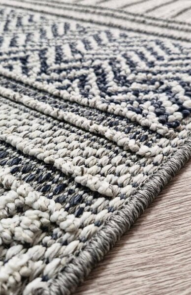 Pruhovaný koberec v boho štýle Boho 878-S – sivo-béžový Rozmer: 60x100 cm