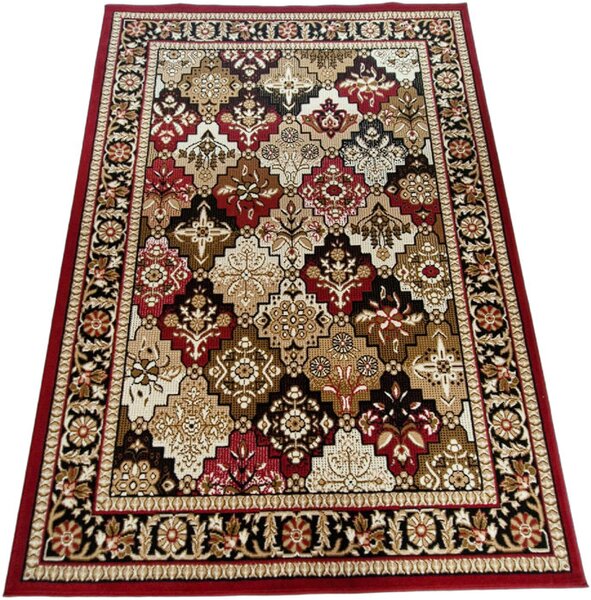 HU Červeno-béžový klasický koberec Shiraz Bcf Aztek Rozmer: 50x80 cm