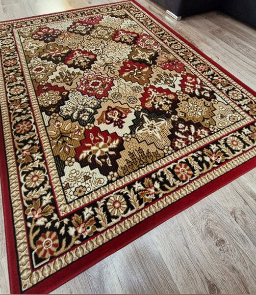HU Červeno-béžový klasický koberec Shiraz Bcf Aztek Rozmer: 50x80 cm